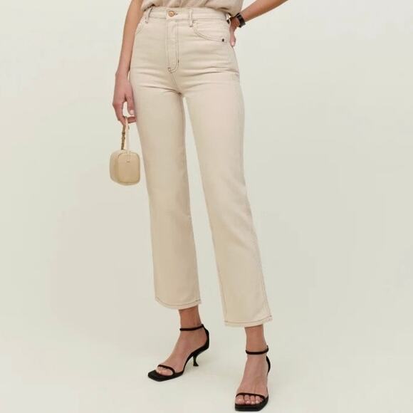 Reformation Cowboy High Rise Straight Leg
Jeans In Khaki - Picture 1 of 7